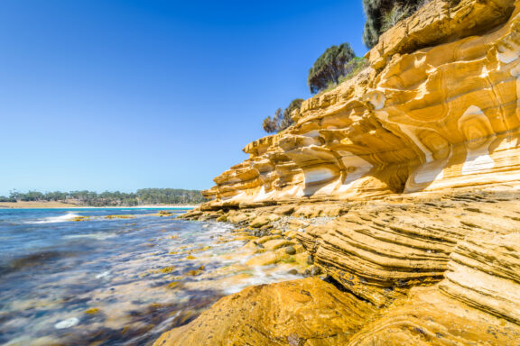 The historic painted cliffs of Maria Island