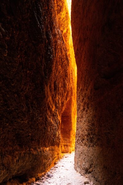 Narrow, towering slot canyon of Echidna Chasm, Bungle Bungles