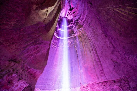 Ruby Falls, an underground cascade hidden in the heart of Lookout Mountain