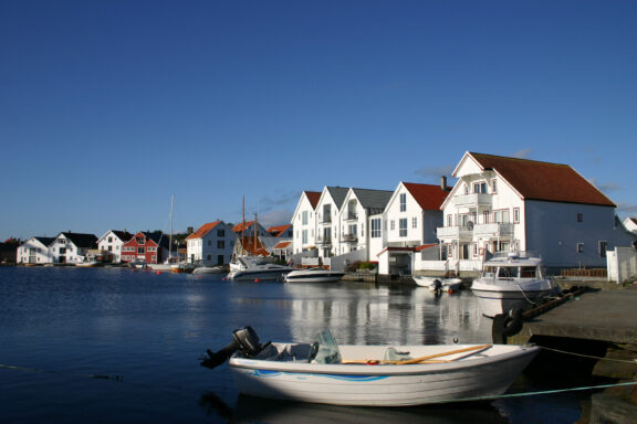 Skudeneshavn, a well-preserved old town with narrow streets and white wooden houses