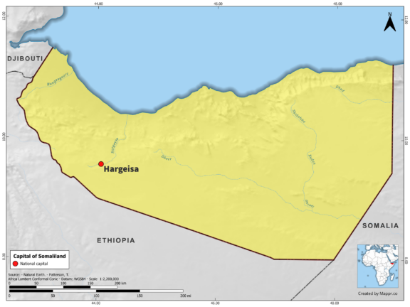 Map highlighting Honiara, the capital of Solomon Islands, with surrounding countries and geographical features, in color.