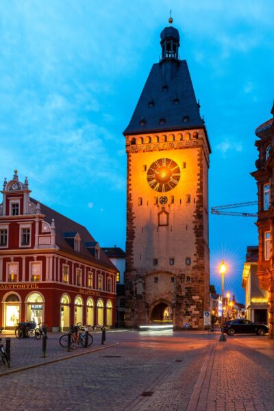 Twilight View of the Old Gate in Speyer, Rhineland-Palatinate Speyer's Old Gate