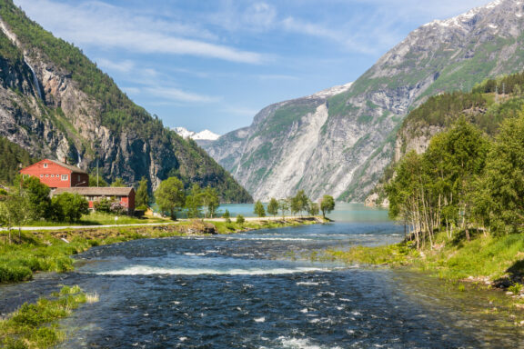 Tafjord's tranquility, hidden among giants, a serene alpine retreat