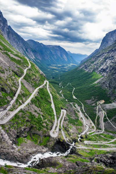 Trollstigen, a famous serpentine mountain road