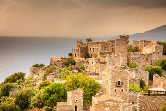 Vathia's tower houses and cobbled lanes