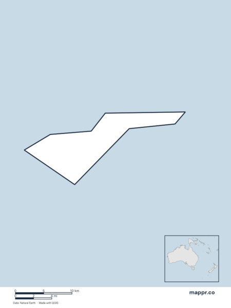 Blank political map of American Samoa showing its international borders without labels.