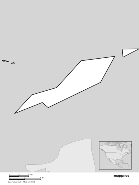 Blank political map of Anguilla showing its international borders without labels (black and white).