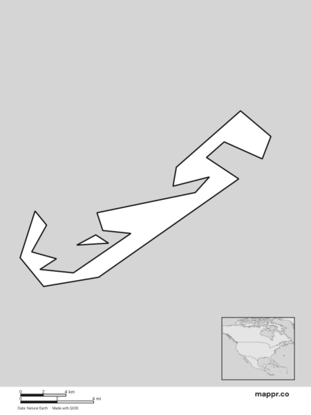 Blank political map of Bermuda showing its international borders without labels (black and white).
