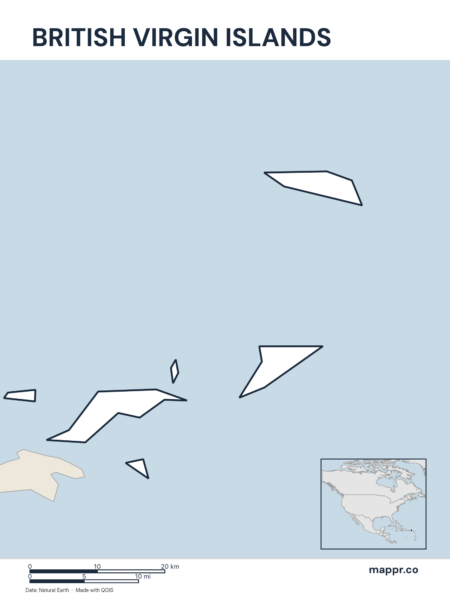 Outline map of British Virgin Islands with detailed country borders.