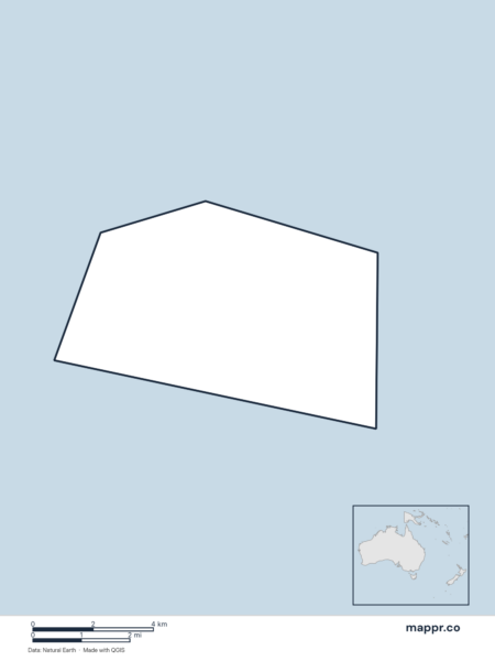 Blank political map of Cook Islands showing its international borders without labels.