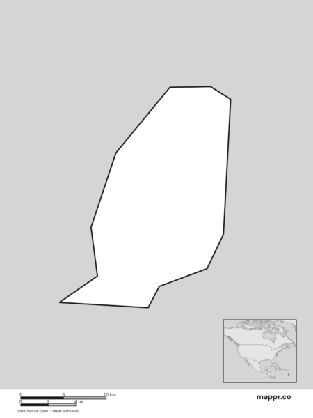Blank political map of Grenada showing its international borders without labels (black and white).