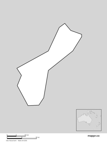 Blank political map of Guam showing its international borders without labels (black and white).