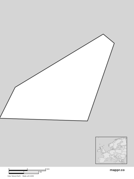 Blank political map of Guernsey showing its international borders without labels (black and white).
