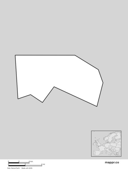 Blank political map of Jersey showing its international borders without labels (black and white).