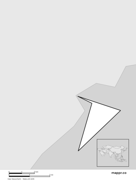 Blank political map of Macau showing its international borders without labels (black and white).