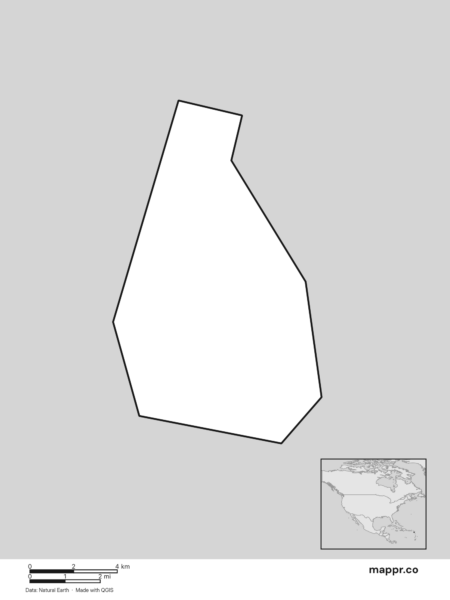 Blank political map of Montserrat showing its international borders without labels (black and white).