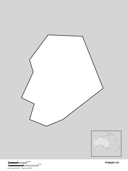 Blank political map of Niue showing its international borders without labels (black and white).