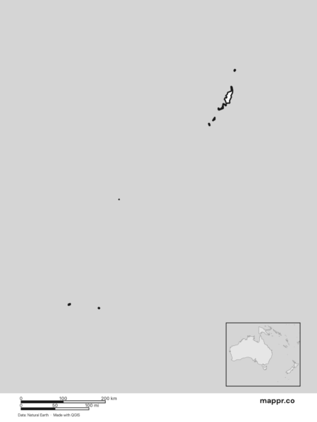 Blank political map of Palau showing its international borders without labels (black and white).
