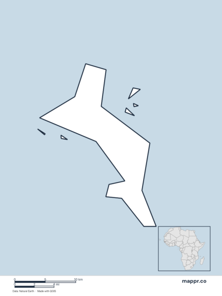 Blank political map of Seychelles showing its international borders without labels.