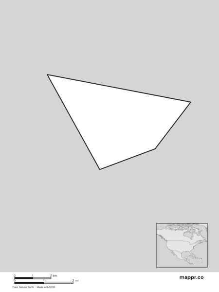 Blank political map of Saint Barthélemy showing its international borders without labels (black and white).