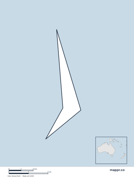 Blank political map of Tuvalu showing its international borders without labels.