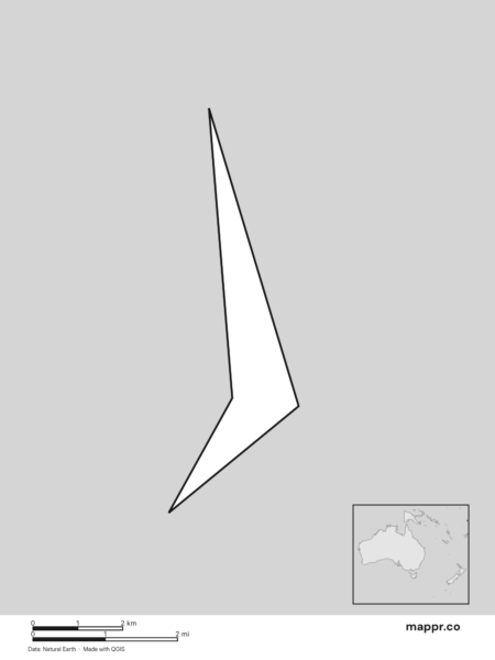 Blank political map of Tuvalu showing its international borders without labels (black and white).