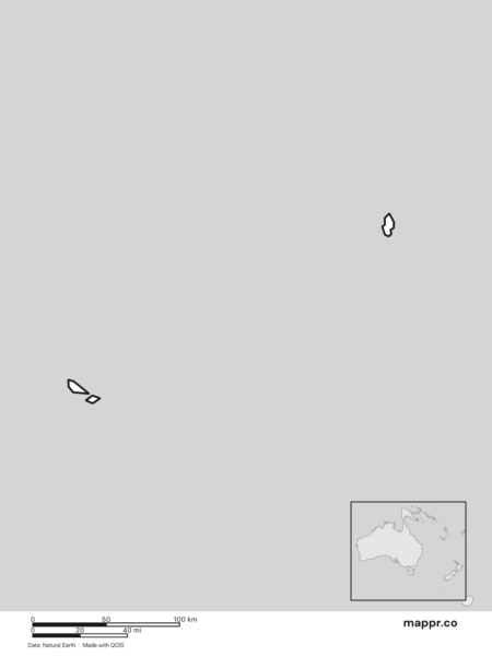 Blank political map of Wallis and Futuna showing its international borders without labels (black and white).