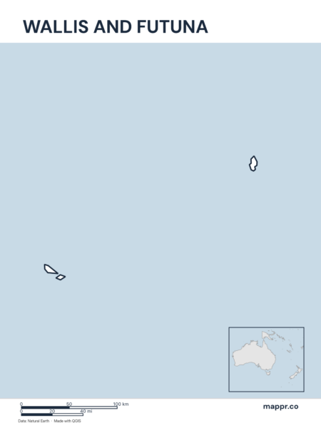 Outline map of Wallis and Futuna with detailed country borders.
